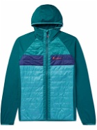 Cotopaxi - Logo-Print Jersey-Trimmed Recycled-Ripstop Hooded Jacket - Blue