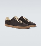 Brunello Cucinelli Leather-trimmed suede sneakers