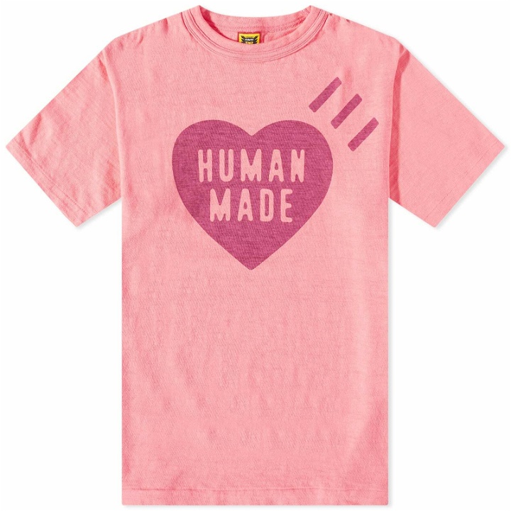 Photo: Human Made Men's Heart Slub T-Shirt in Pink