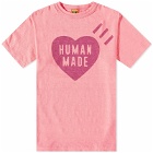 Human Made Men's Heart Slub T-Shirt in Pink