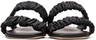 Staud Black Maya Ruched Sandals