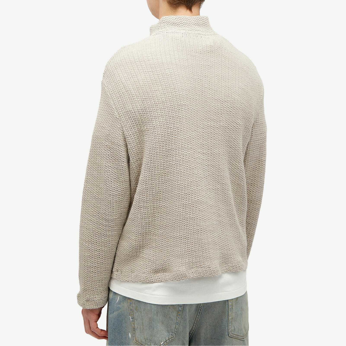 Our Legacy Men's Shrunken Full Zip Polo Shirt in Natural Our