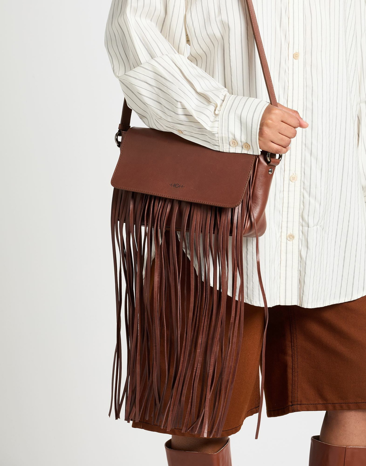 High Womens Cross-body bag Chocolate in Brown