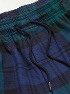 WTAPS - Seagull 03 Appliquéd Cotton-Flannel Drawstring Trousers - Blue