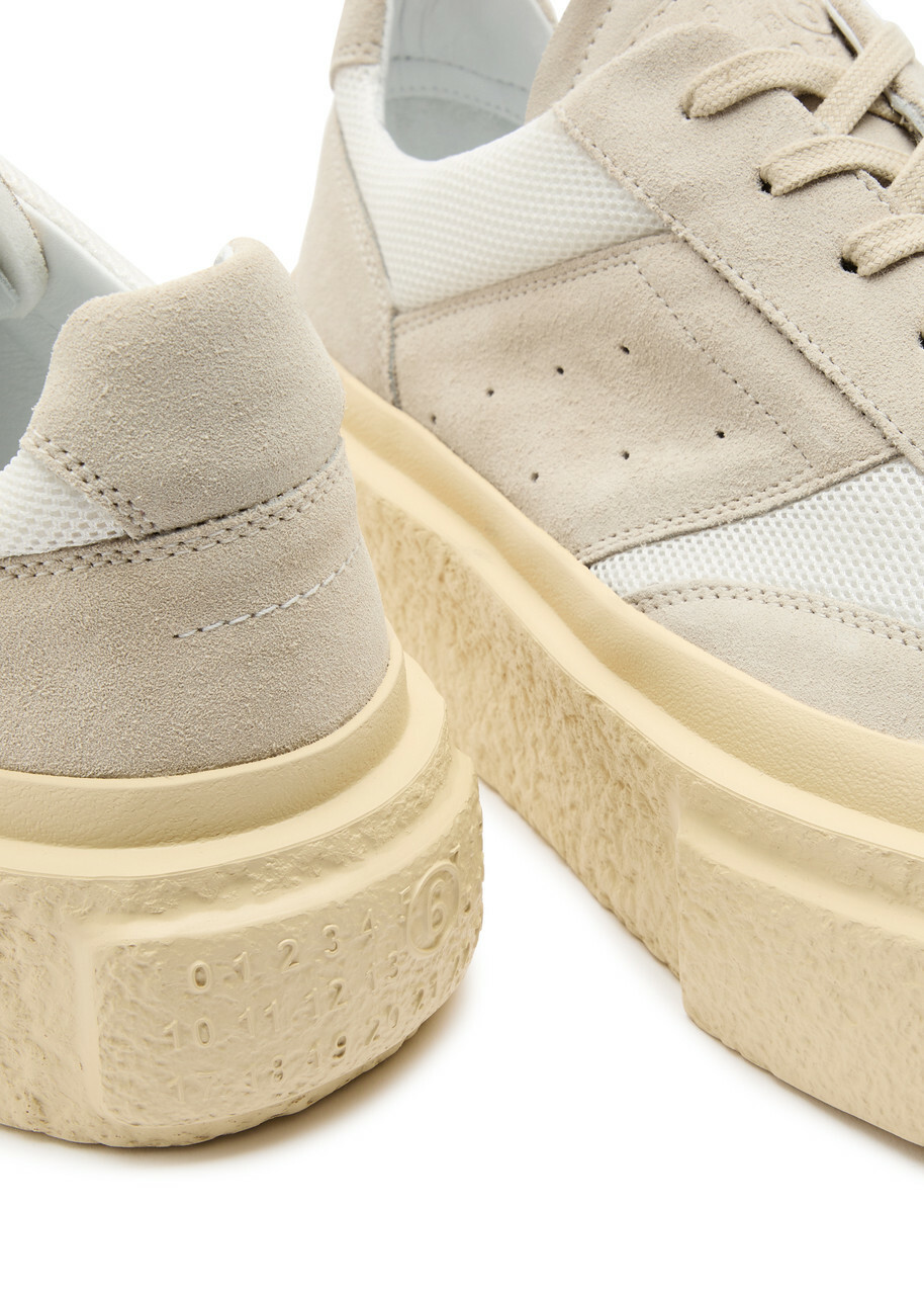 MM6 BY Maison Margiela Panelled Suede Flatform Sneakers