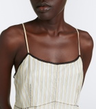 Prada Bow-detail striped midi dress