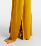 Taller Marmo Mounia caped crêpe cady gown