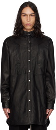 Rick Owens Black Jumbo Fogpocket Leather Jacket