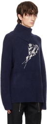 The World Is Your Oyster Navy Neckerchief Sweater