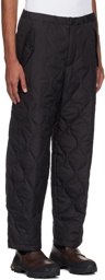 TAION Black Four-Pocket Down Trousers