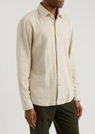 Boss Houndstooth Cotton Shirt Beige