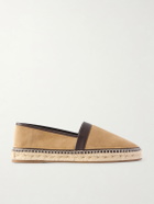 Manolo Blahnik - Nerano Leather-Trimmed Suede Espadrilles - Brown