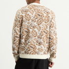 Wax London Men's Alban Floral Jacquard Cardigan in Natural/Brown