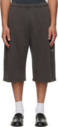 Les Tien Gray Part Snap Shorts