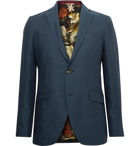 ETRO - Unstructured Slub Linen Suit Jacket - Blue