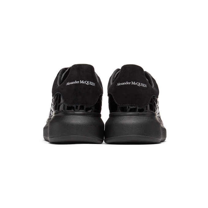 Alexander McQueen Black Croc Oversized Sneakers Alexander