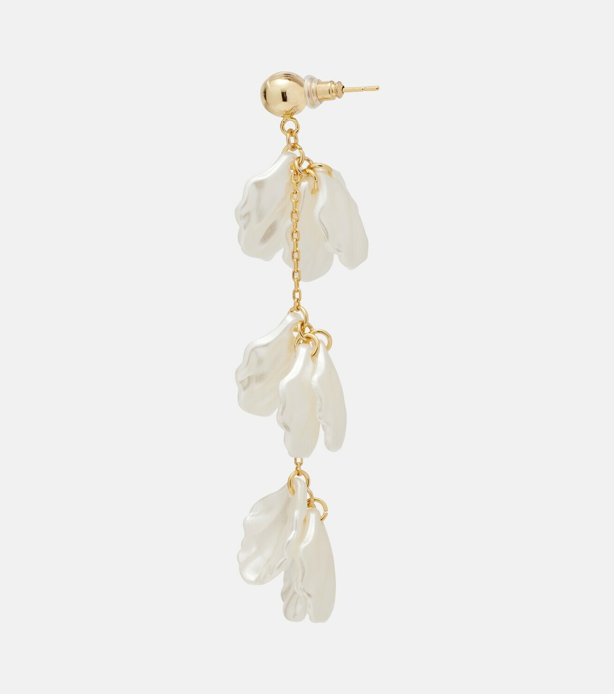 Self-Portrait Tiered faux pearl-embellished earrings