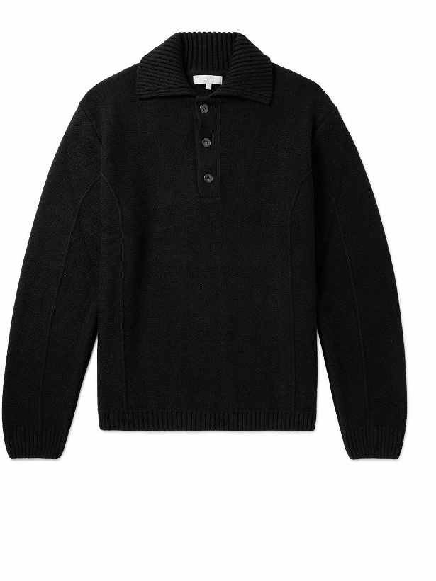 Photo: mfpen - Company Recycled-Wool Polo Shirt - Black