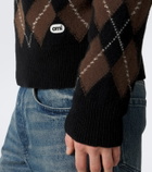 Ami Paris Argyle virgin wool half-zip sweater