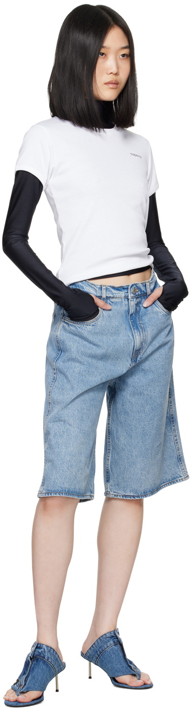 Coperni Blue Faded Denim Shorts
