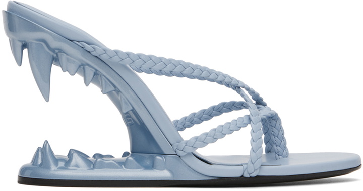 Photo: GCDS Blue Morso Thong Heeled Sandals