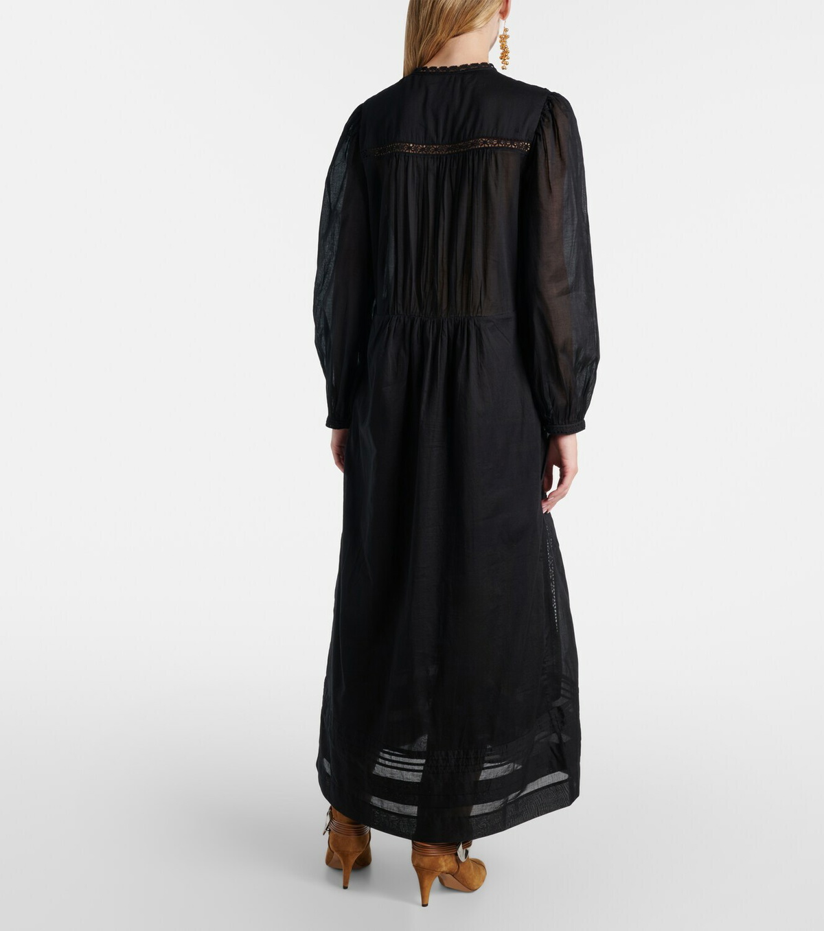 Marant Etoile Gisela lace-trimmed cotton maxi dress