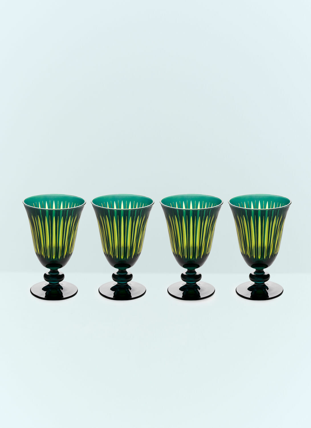 L'Objet Set Of Four Prism Wine Glasses