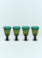 L'Objet Set Of Four Prism Wine Glasses
