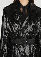 Sequin Trench Coat in Black