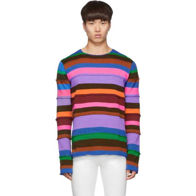 Photo: Comme des Garcons Shirt Multicolor Striped Gauge 7 Sweater