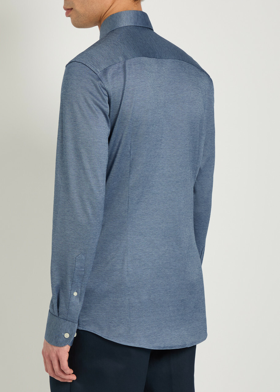 Eton Cotton Shirt Dark Blue
