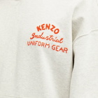 Kenzo Men's Drawn Varsity Oversize Popover Hoody in Pale Grey