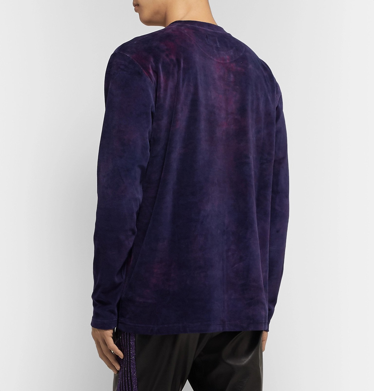 Needles - Logo-Embroidered Tie-Dyed Cotton-Blend Velour T-Shirt 