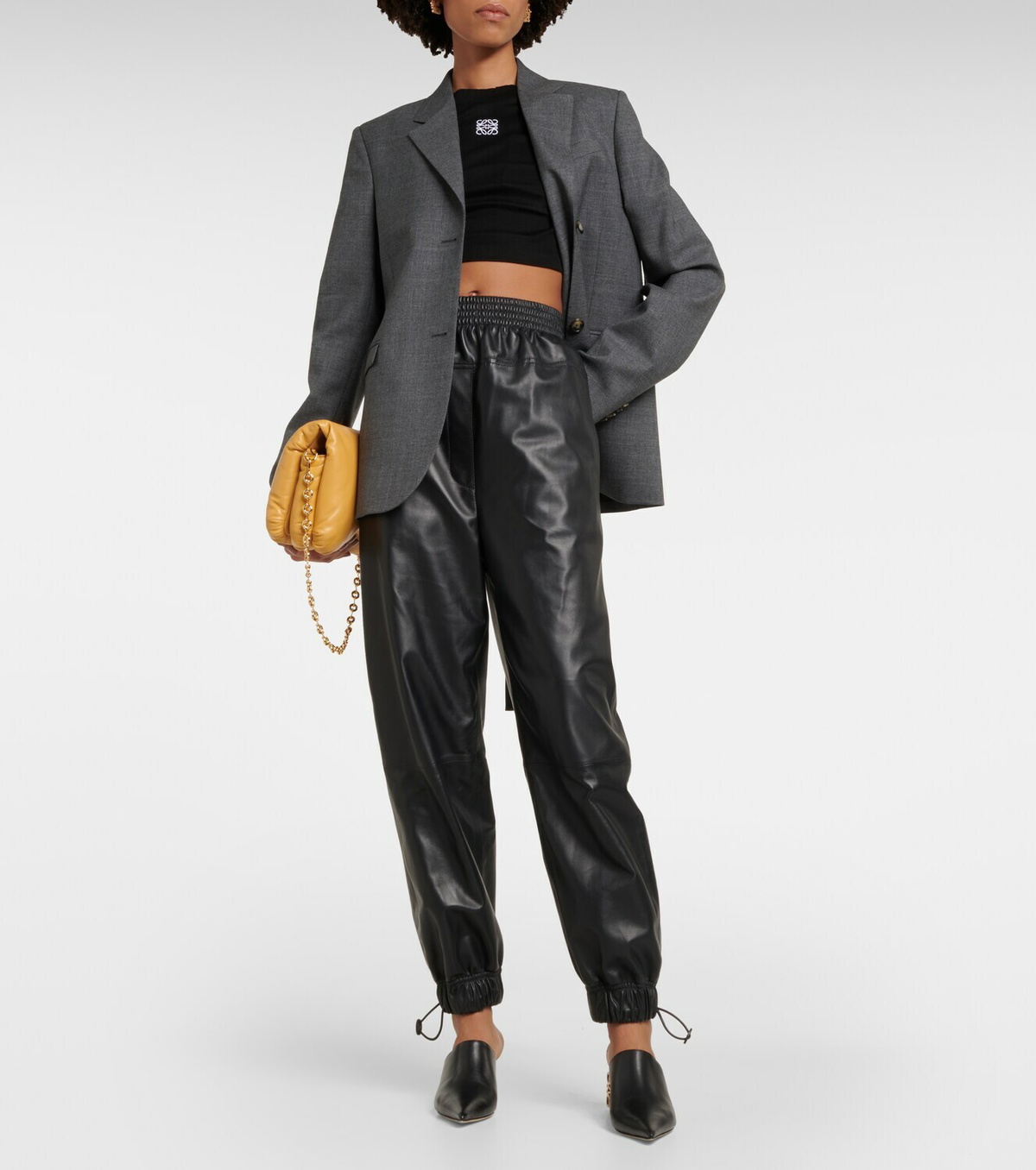 Loewe - Anagram ribbed-knit cotton crop top
