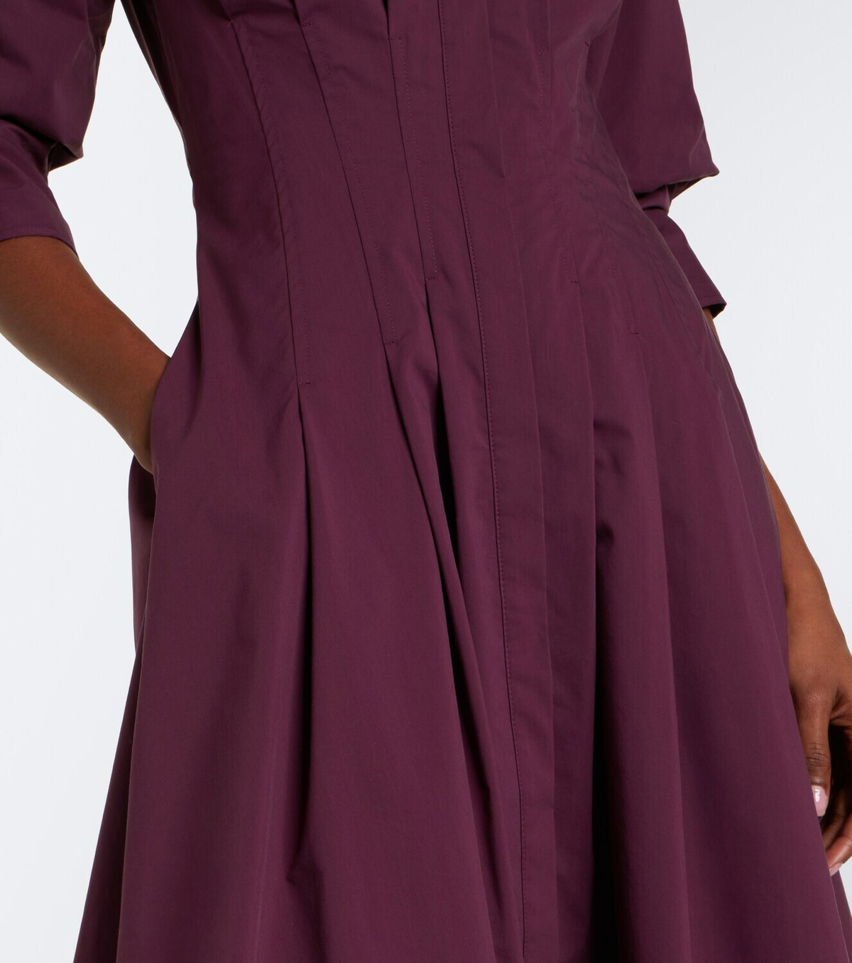 Simkhai Jazz pleated cotton poplin shirt dress
