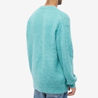 Auralee Men's Brushed Mohair Crew Knit in Blue