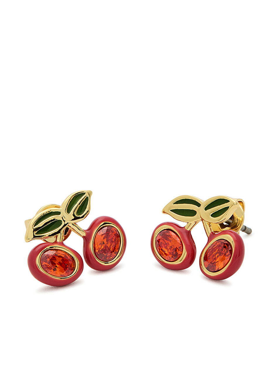 Coach Cherry Enamelled Stud Earrings - Red - One Size