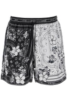 AMIRI silk bandana print bermuda shorts Grey
