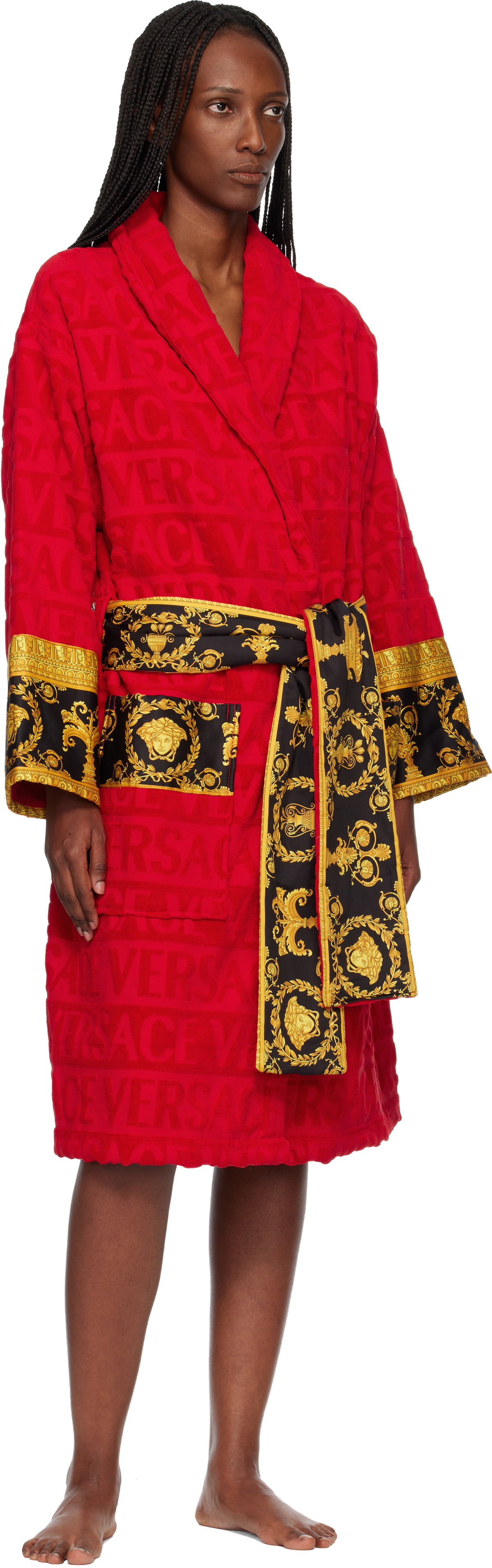 Versace Red 'I Heart Baroque' Bathrobe