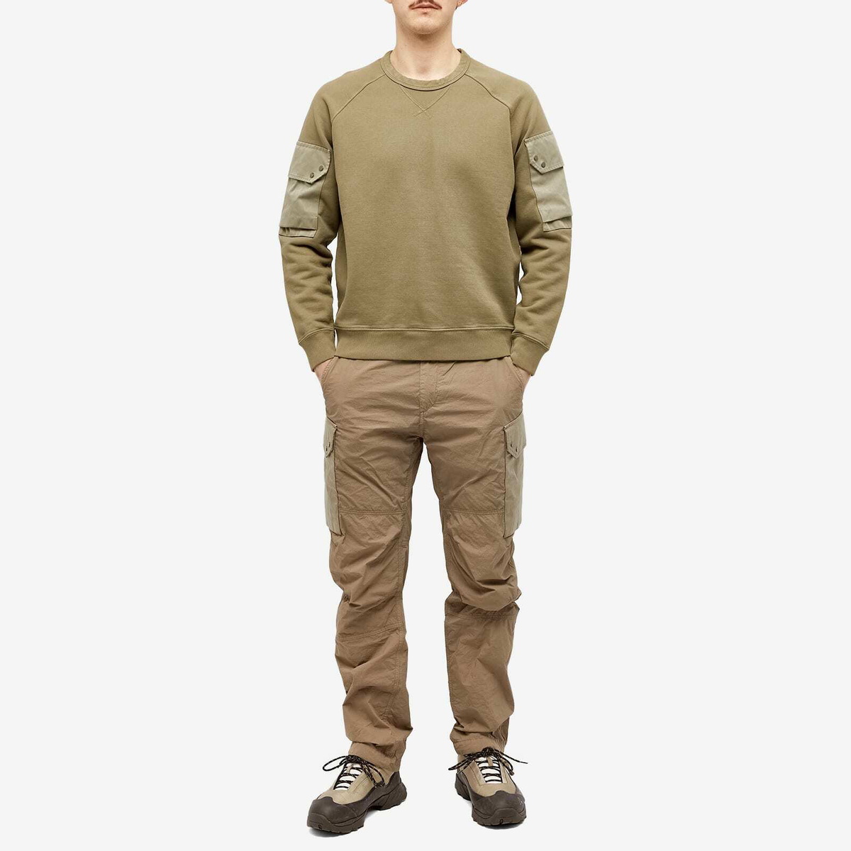 Ten C Men's Pocket Crew Sweat in Grey