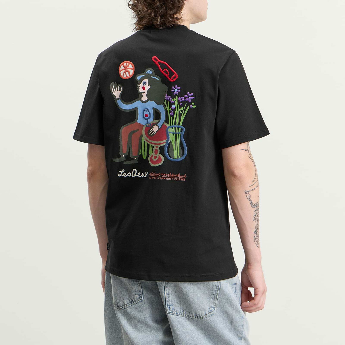 Les Deux Men's Rural T-Shirt in Black