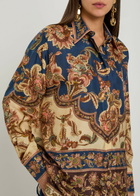 Zimmermann Aster Printed Silk Shirt Navy