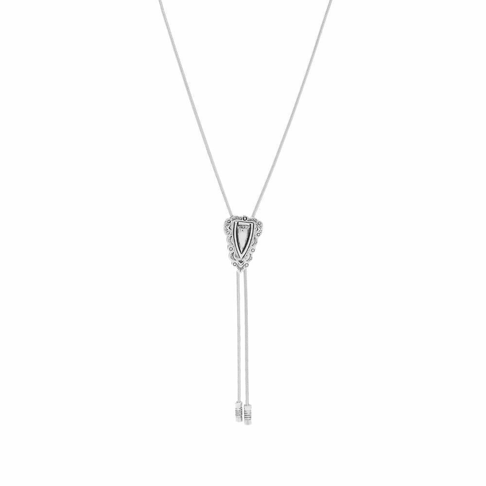 Toga Pulla Women's Metal Chain Loop Tie Necklace in Silver