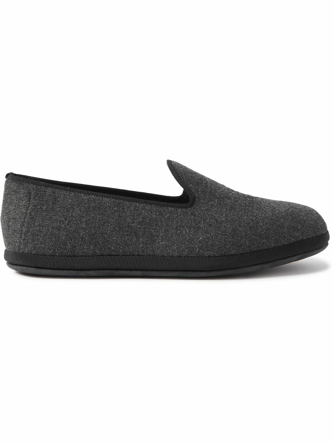 Photo: Loro Piana - Logo-Embroidered Cashmere-Blend Slippers - Gray