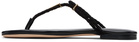 TOM FORD Black Woven Suede Lily Thong Sandals