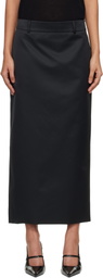 The Frankie Shop Black Alrose Satin Midi Skirt