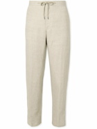 Mr P. - Straight-Leg Linen Drawstring Trousers - Neutrals