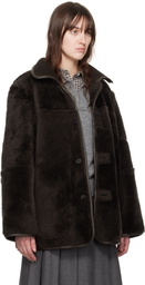 Dunst Brown Reversible Genuine Shearling Jacket