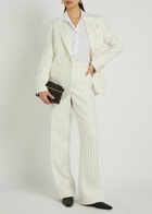Polo Ralph Lauren Pinstriped Hemp Blazer Cream