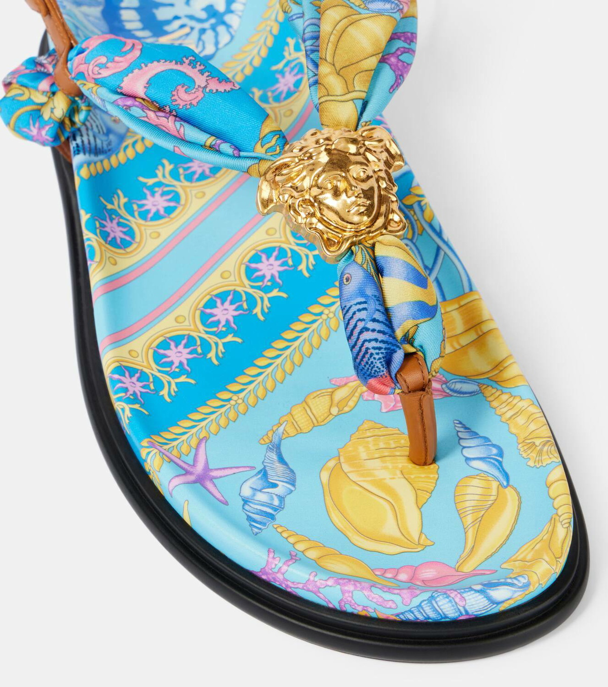 Versace La Medusa printed thong sandals